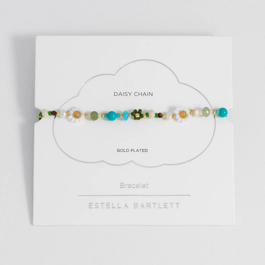Estella Bartlett Green Beaded Flower Bracelet Gold Plated | Green Multi