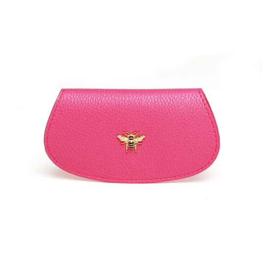 Alice Wheeler London Glasses Case | Vegan Leather with Monogram Detail - Hot Pink
