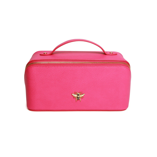 Alice Wheeler London Beauty Train Case - Hot Pink - Luxury Makeup Bag