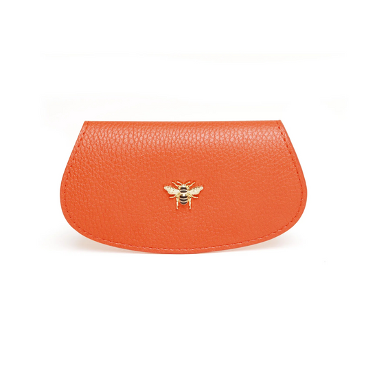 Alice Wheeler London Glasses Case | Vegan Leather with Monogram Detail - Orange