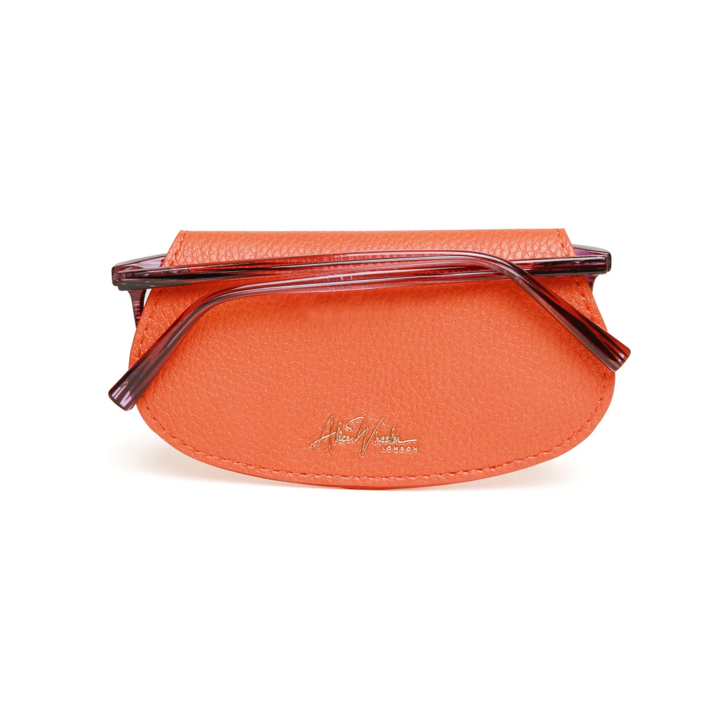 Alice Wheeler London Glasses Case | Vegan Leather with Monogram Detail - Orange